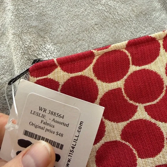 1154 Lill Studio Red Dot Canvas Cosmetic Pouch - Picture 3 of 6